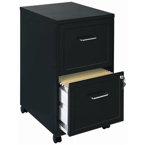 Pemberly Row 2 Drawer Metal Mobile File Cabinet In Black Cymax Business