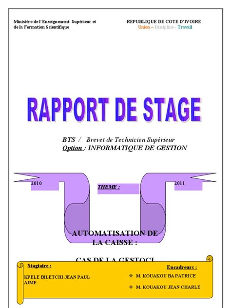 Rapport De Stage Pdf Informatique Facture