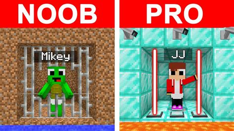 Minecraft Noob Vs Pro Safest Security Prison Build Baby Jj And Mikey