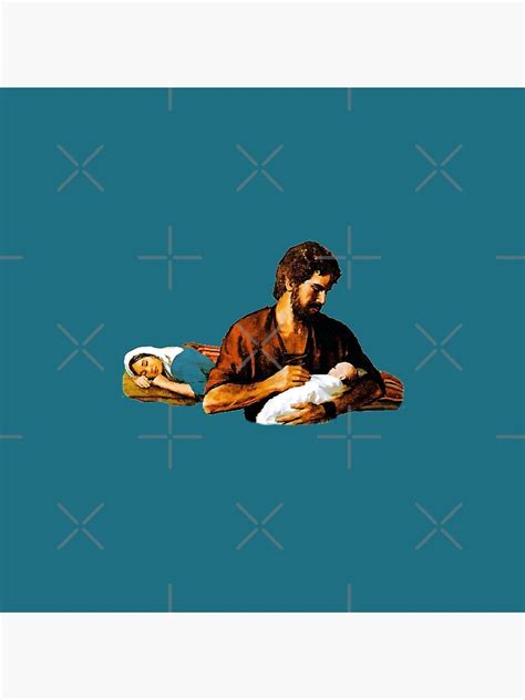 St Joseph Holds Baby Jesus While Mary Sleeps Transparent Background