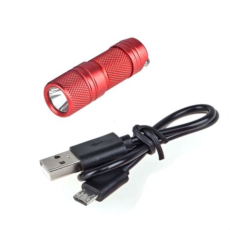 Usb Rechargeable Mini Keychain Flashlight 490lm 1 Mode White Light Led