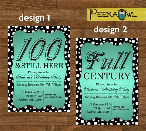 Printable Diy Dots 100th Birthday Invitation Card 100th