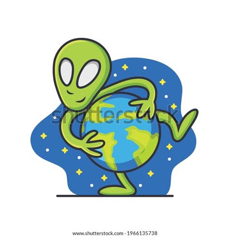 Alien Earth Cartoon Vector Icon Illustration Stock Vector Royalty Free