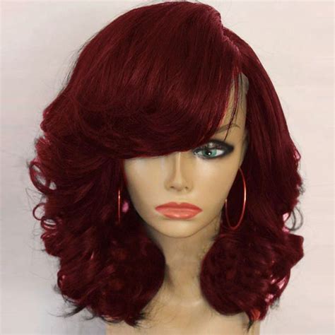 45 Off Medium Side Parting Shaggy Curly Synthetic Wig Rosegal