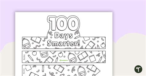 100 days smarter hat template teach starter