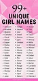 99+ UNIQUE GIRL NAMES. So, you're getting a bit sick of all the ...