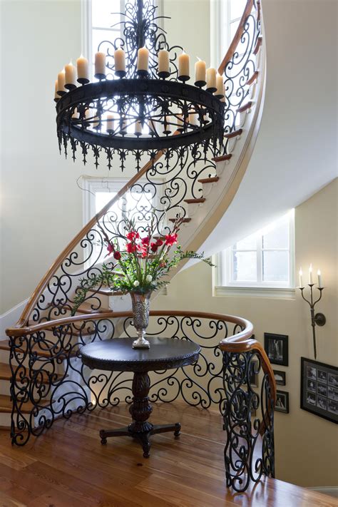 We Love This Chandelier And Staircase Design The Wrought Iron Tied In