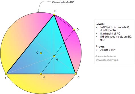 Geometry Problem 1136 Triangle Circumcircle Orthocenter Midpoint