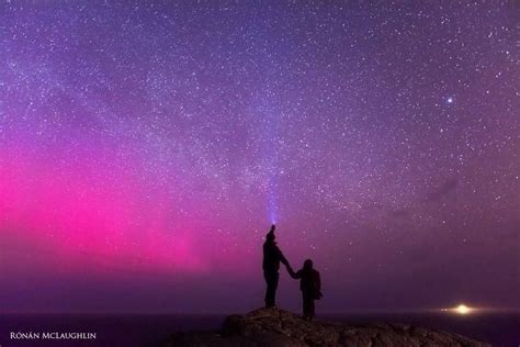 Milky Way And Aurora Borealis Over Malin Head Donegal Ireland