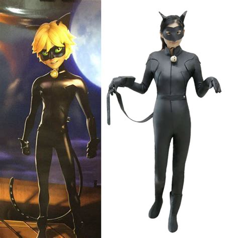 Miraculous Ladybug Cat Noir Cosplay Costume Black Full Sleeves