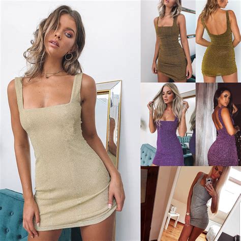 Sexy Womens Bandage Bodycon Sleeveless Evening Party Dress Solid