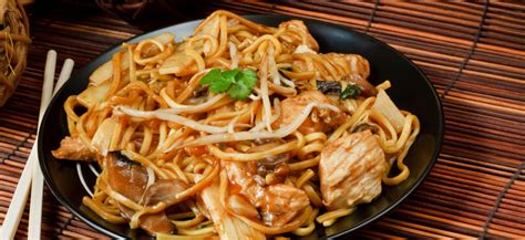 Thin noodles, chicken chunks and a colorful medley of vegetables get tossed in a sweet and savory asian sauce, all in just 30 minutes! Instant Pot Honey Garlic Chicken Lo Mein; Skip the delivery