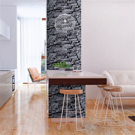 Wallpaper 3d Peel And Stick Self Adhesive Wall Mural Faux Stone F B