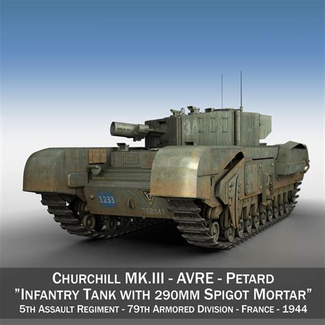 Churchill Mkiii Tank 3d Model 79 Obj Lwo Fbx C4d 3ds Free3d
