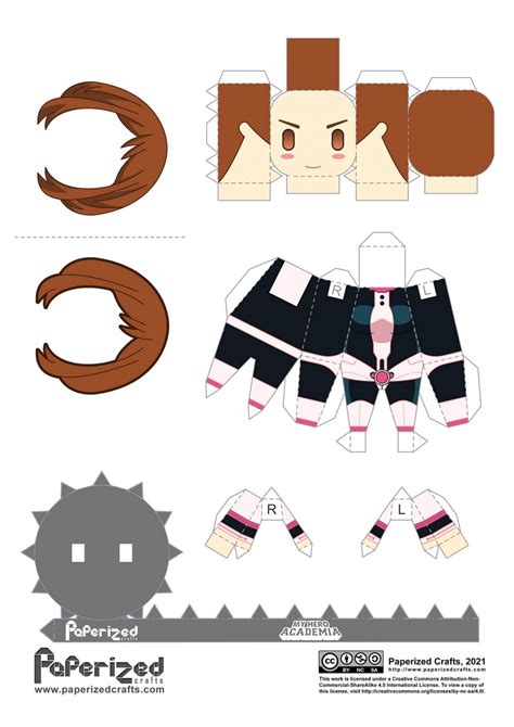 Uraraka Papercraft Anime Paper Paper Doll Template Anime Crafts