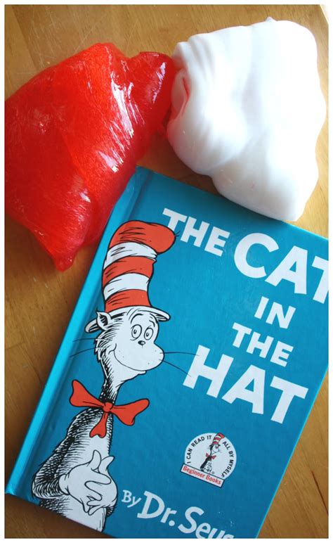 My son has grown up in the birthplace of dr. Cat In The Hat Slime Science and Dr Seuss Book Activity