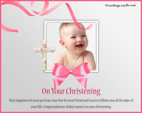 A baptism, which is also called a christening, is an important time in the you may also want to host the baptism in a different, grander church than your usual congregation and can visit different locations you may want to choose a special christening gown or say a specific prayer. Christening Messages - Wordings and Messages