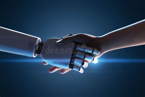 Robot Hand Shake With Human Stock Illustration Illustration Of