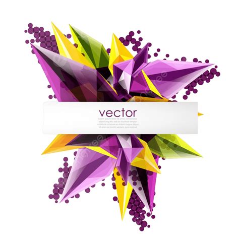 Abstract Crystal Vector Design Images Colorful Blooming Crystals