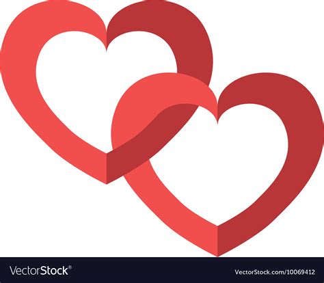 Double Heart Icon Love Design Graphic Royalty Free Vector
