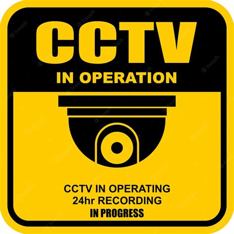 Premium Vector Warning Cctv In Operation Sticker Label