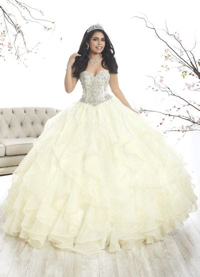 Strapless Ruffled Quinceanera Dress By House Of Wu 26870 Abc Fashion