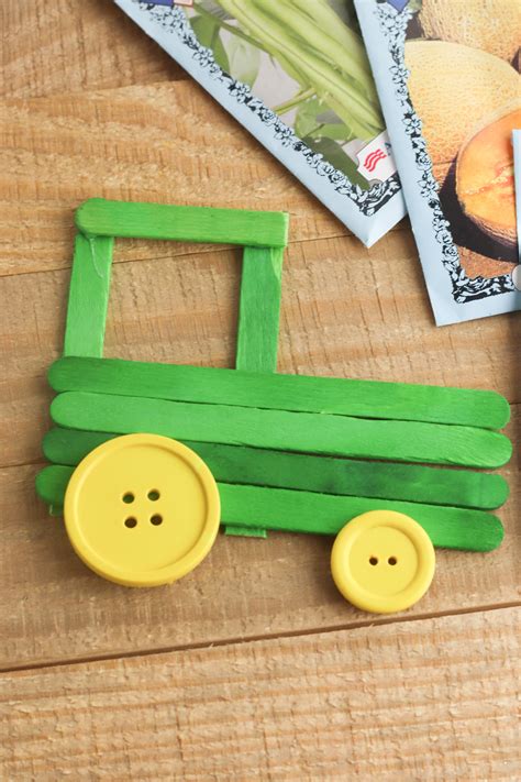 Tractor Popsicle Stick Craft For Preschoolers —