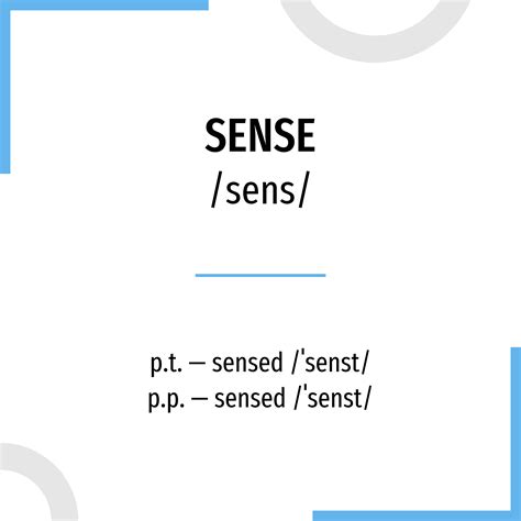 Conjugation Sense Verb In All Tenses And Forms Conjugate In Past