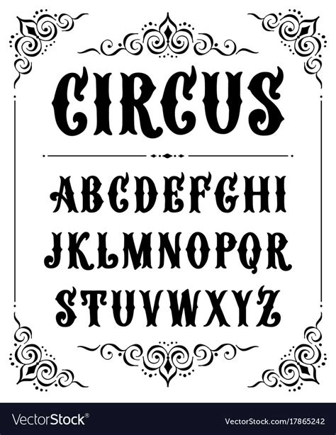 Font Circus Fonts Lettering Fonts Clip Art Vintage Ci