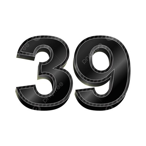 Gradient Numbers Vector Hd Images Black Gradient 3d Number 39 39