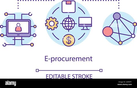 E Procurement Concept Icon Supplier Exchange Idea Thin Line