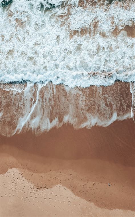 Top View Sea Foam Beach Wallpaper 1200x1920 Samsung Galaxy Tab A 101