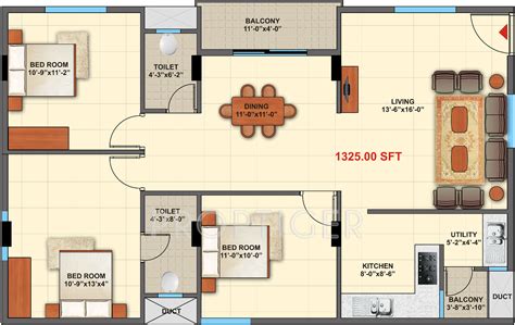 Popular Inspiration 23 3 Bhk House Plan In 1000 Sq Ft North Facing