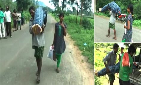 Indian Man Carries Dead Wife For 7miles When Hospital Would Not Pay For Transport Daily Mail
