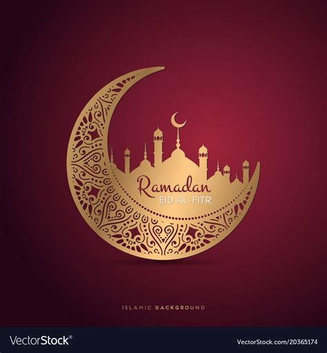 Ramadan Kareem Greeting Card Design With Mandala Vector Image