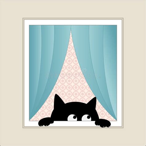 Black Cat Looking Window Stock Illustrations 634 Black Cat Looking