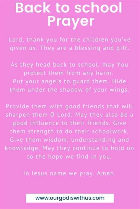 5 Important Back To School Prayers Our God Is With Us In 2020 Back