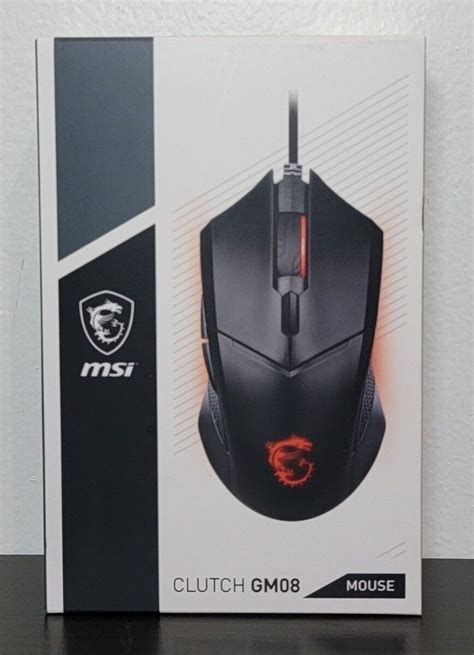 Msi Clutch Gm08 4200 Dpi Optical Wired Gaming Mouse With Red Led Ebay
