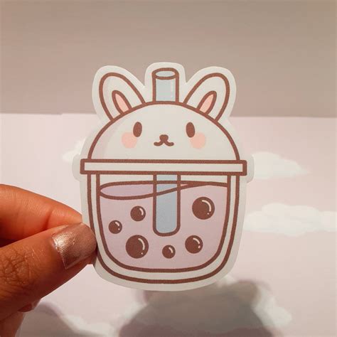 Boba Bunny Drink Sticker Cute Boba Stickers Bubble Tea Etsy