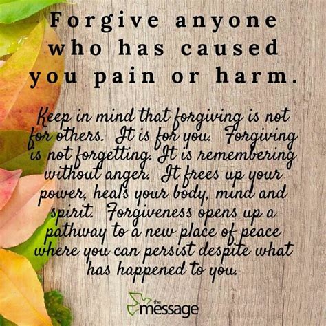 Forgiving Is Not Forgetting Or Excusing Its Remembering Without Anger