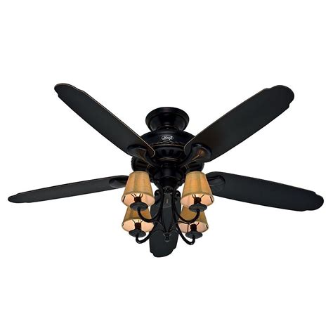 Ceiling fan without light flush mount hunter fans home depot. Hunter Cortland 54 in. Indoor Basque Black Ceiling Fan ...