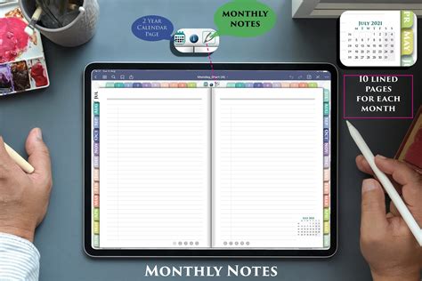 Rainbow Digital Diary Year Planner For 2021 2022 Daily Etsy