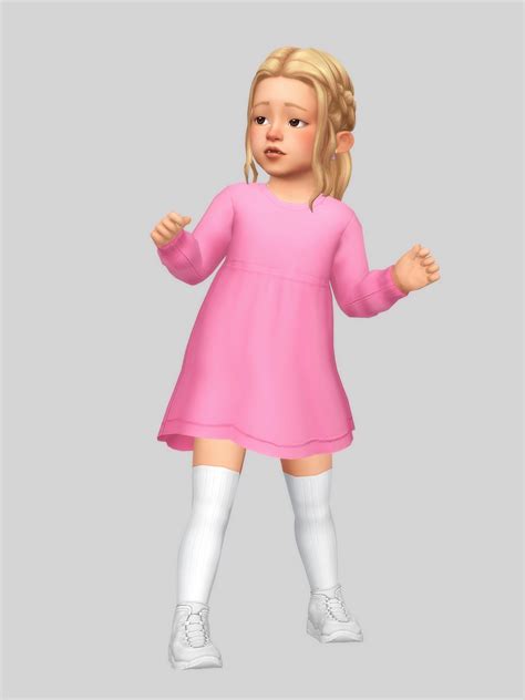 Sweater Dress Casteru On Patreon Sims 4 Toddler Sims 4 Children