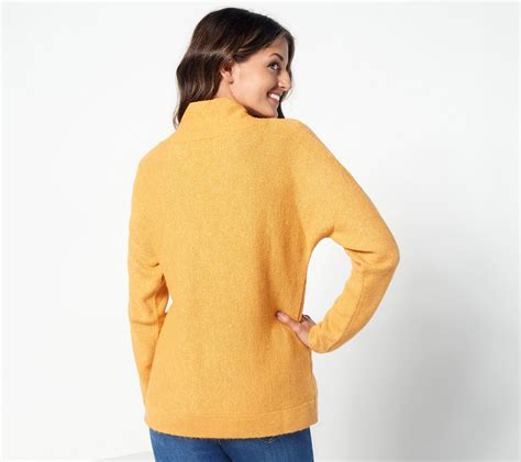 laurie felt wrap front sweater with long sleeves