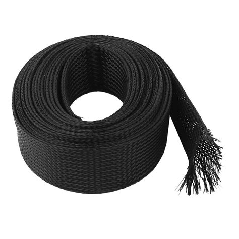 30mm Dia 5m 16ft Length Nylon Braided Expandable Cable Sleeve Sleeving