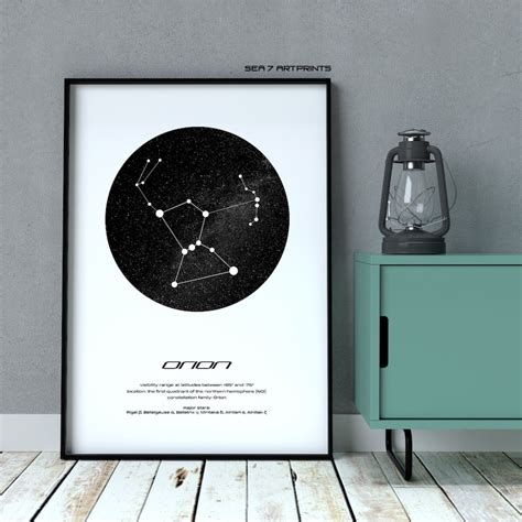 Orion Star Constellation Printable Art Black And White Instant