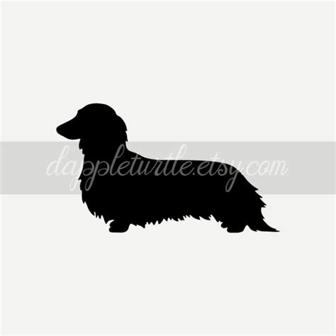 Long Haired Dachshund Silhouette Instant Download Png And Svg Etsy