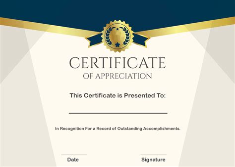 Certificate Of Recognition Template Free T Certificate Template