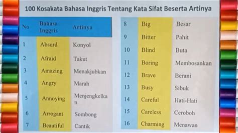 Belajar Kata Sifat Dalam Bahasa Inggris Lebih Mudah