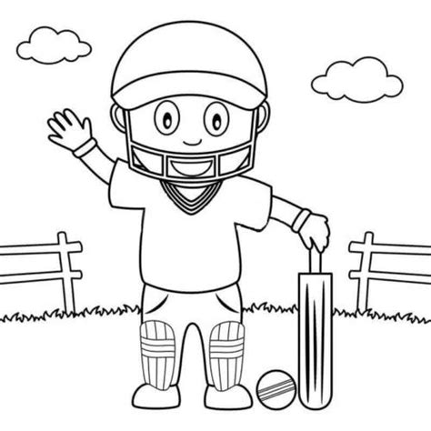 Cricket Colouring Pictures To Print Sports Coloring Pages Coloring
